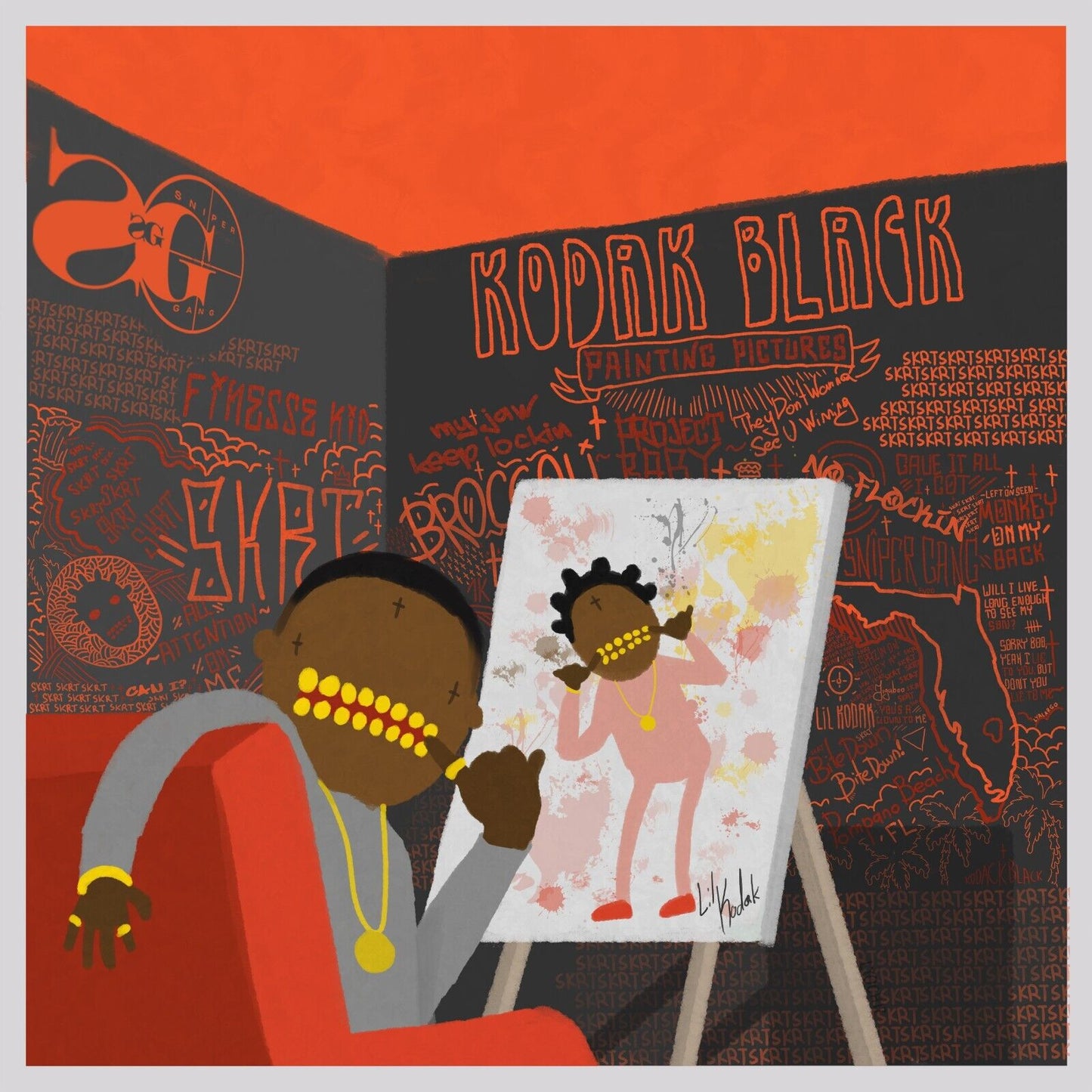 Kodak Black Music Poster Rap Hip-hop Artist Wall Art