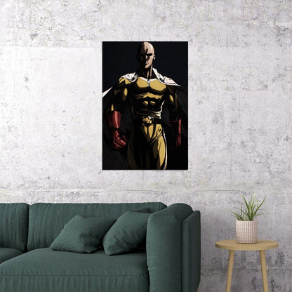 One Punch Man Saitama Anime Poster Japanese Manga Art Wall Print