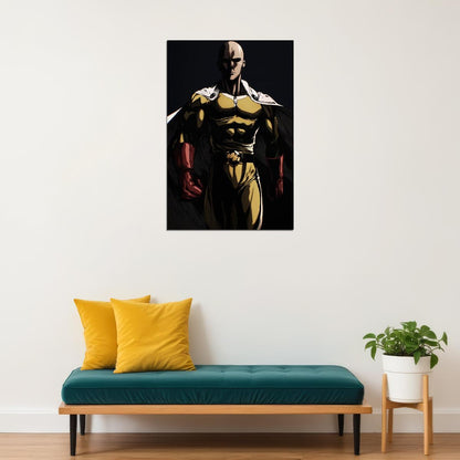 One Punch Man Saitama Anime Poster Japanese Manga Art Wall Print