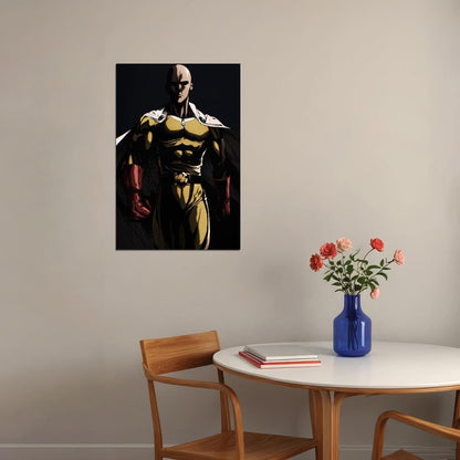 One Punch Man Saitama Anime Poster Japanese Manga Art Wall Print