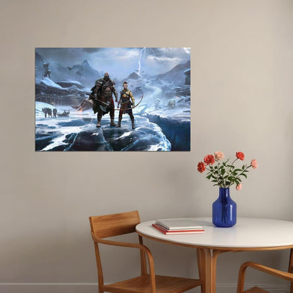 God Of War Ragnarök Video Game Poster Playstation Wall Art Norse Mythology Print