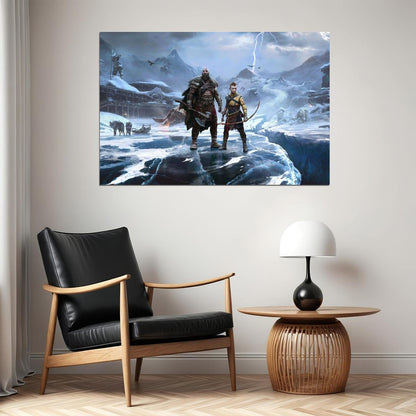 God Of War Ragnarök Video Game Poster Playstation Wall Art Norse Mythology Print