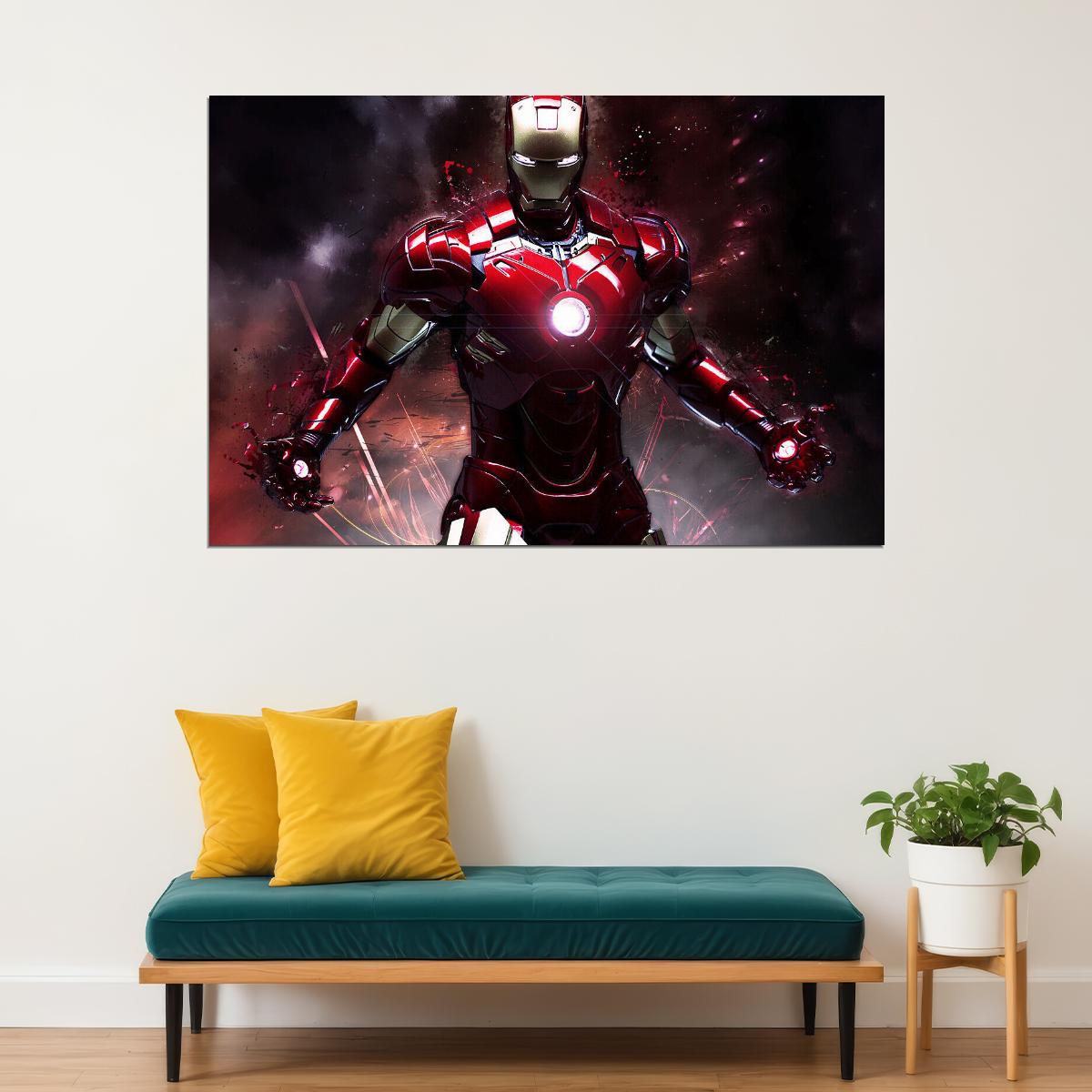 Iron Man Movie Poster Marvel Comics Superhero Wall Art Film Print