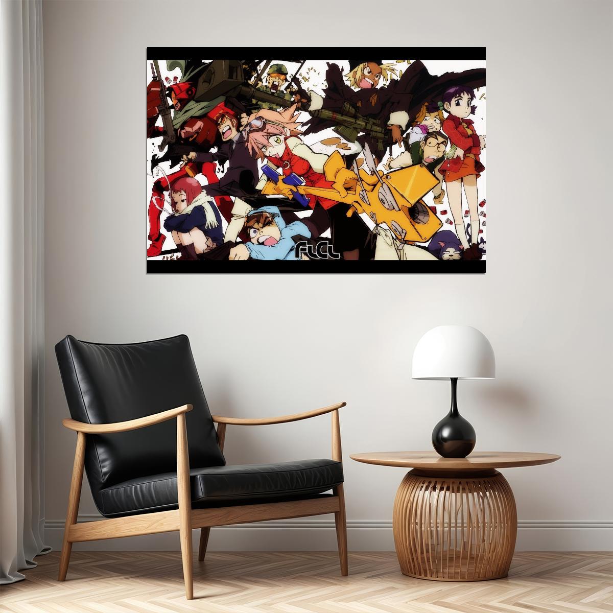 Flcl Anime Poster Japanese Animation Wall Art Sci-fi Manga Print - xonomax