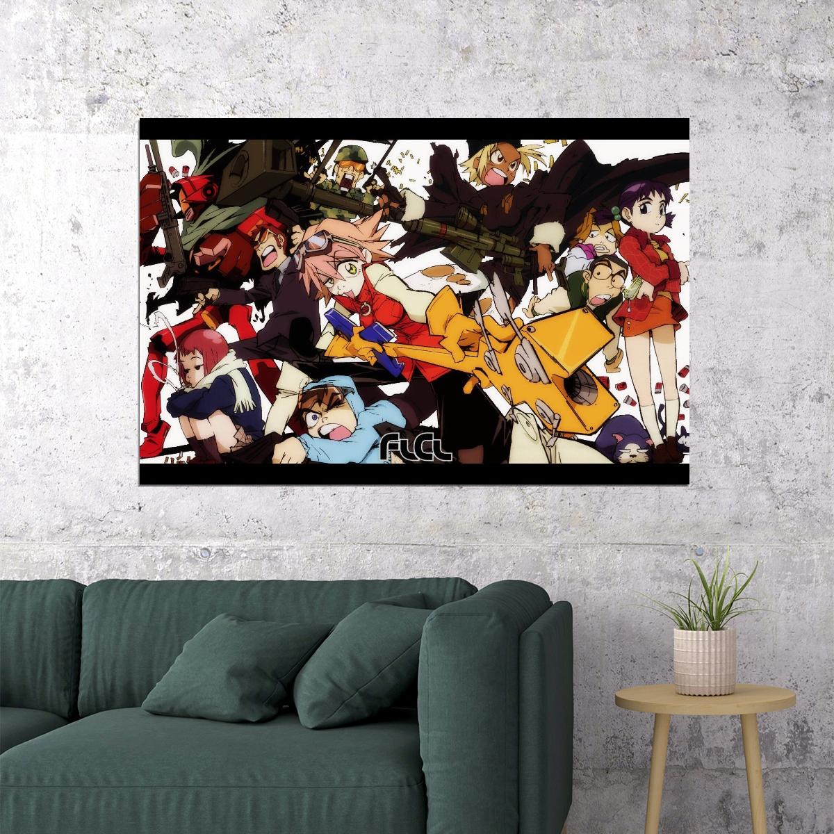 Flcl Anime Poster Japanese Animation Wall Art Sci-fi Manga Print - xonomax