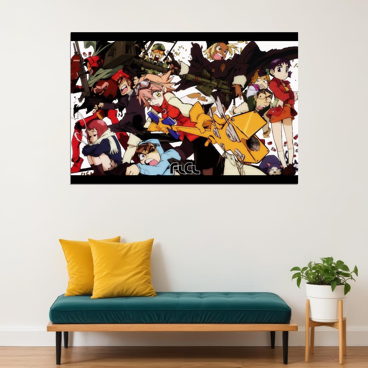 Flcl Anime Poster Japanese Animation Wall Art Sci-fi Manga Print - xonomax