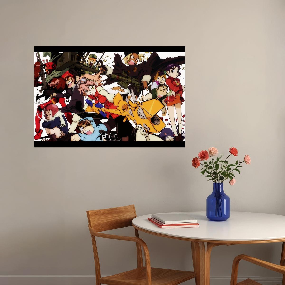 Flcl Anime Poster Japanese Animation Wall Art Sci-fi Manga Print - xonomax