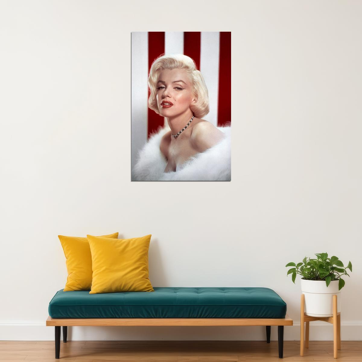 Marilyn Monroe Poster Iconic Vintage Hollywood Actress Black And White Wall Art