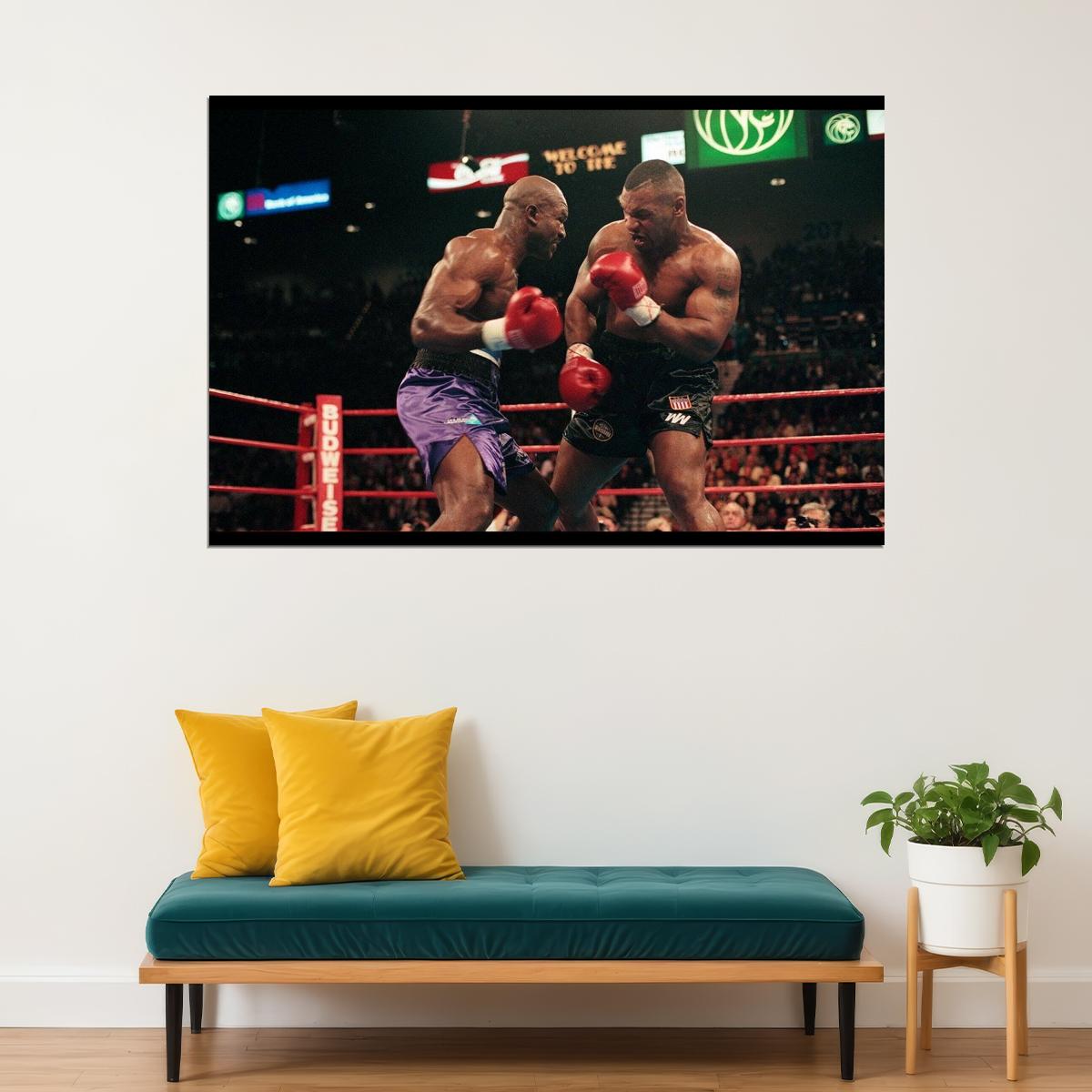 Mike Tyson Vs Evander Holyfield Boxing Poster Motivational Sports Print Wall Art