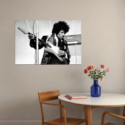 Jimi Hendrix Music Poster Rock Legend Wall Art