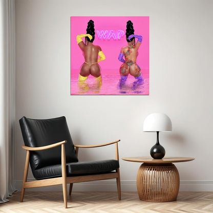 Megan Thee Stallion & Cardi B Wap Album Cover Art Music Poster Rap Wall Print