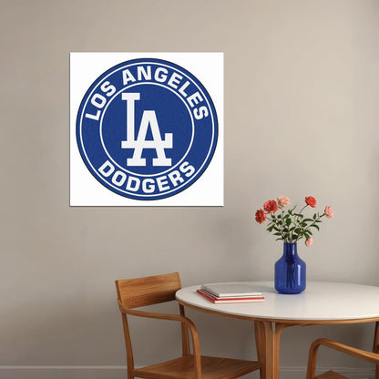 Los Angeles Dodgers Logo Poster Mlb Baseball Team Wall Art - xonomax