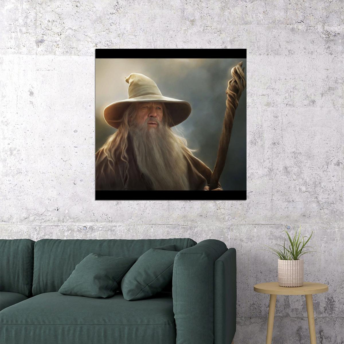 The Lord Of The Rings Gandalf Movie Poster Iconic Fantasy Wizard Art Print