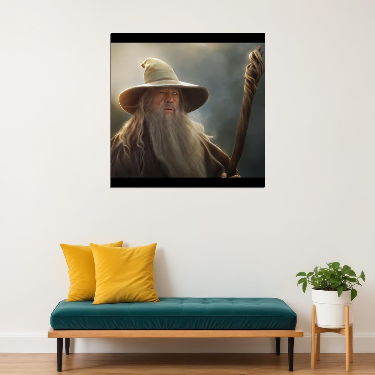 The Lord Of The Rings Gandalf Movie Poster Iconic Fantasy Wizard Art Print