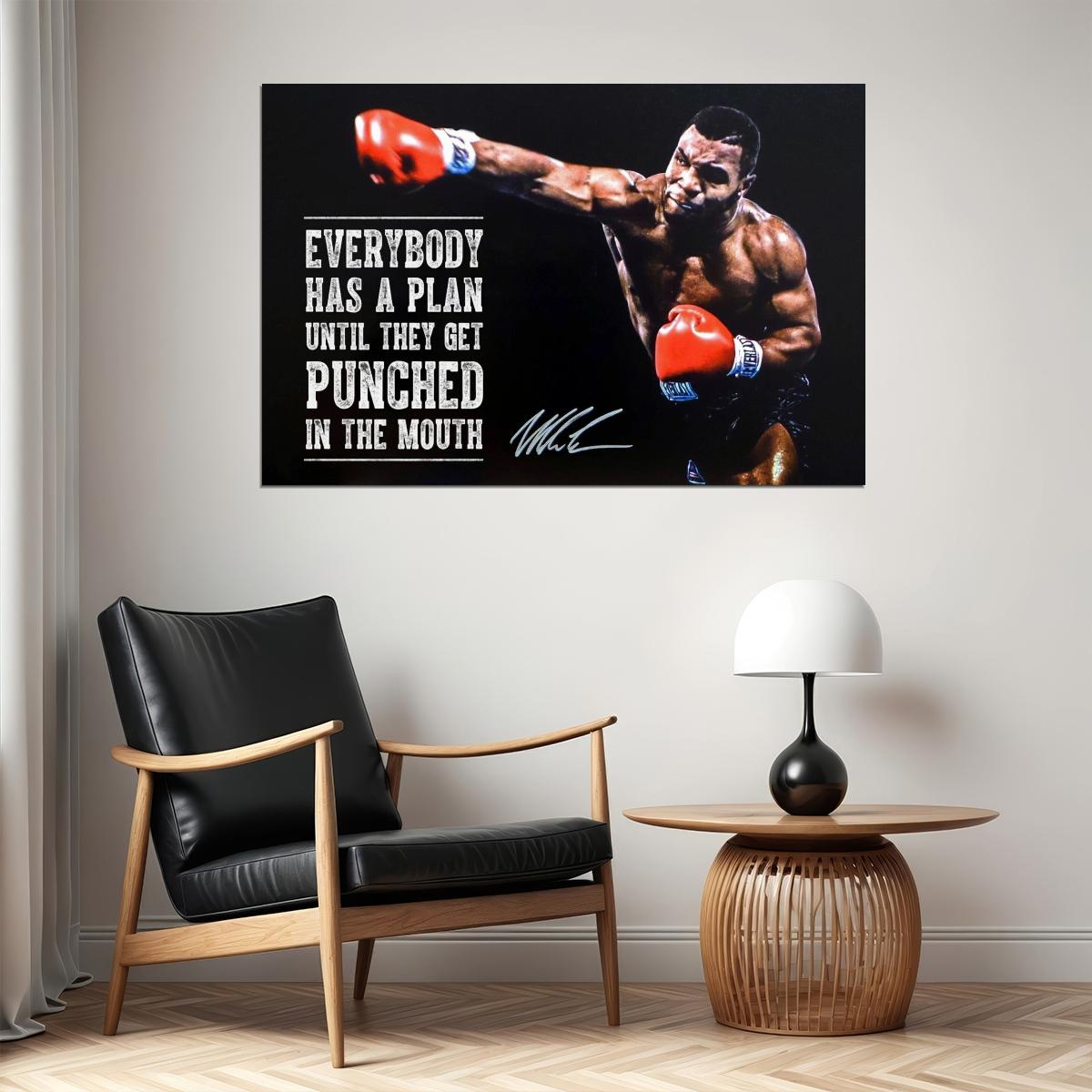 Mike Tyson Everyone Has Plan Quote Boxing Poster Motivational Sports Print Wall Art