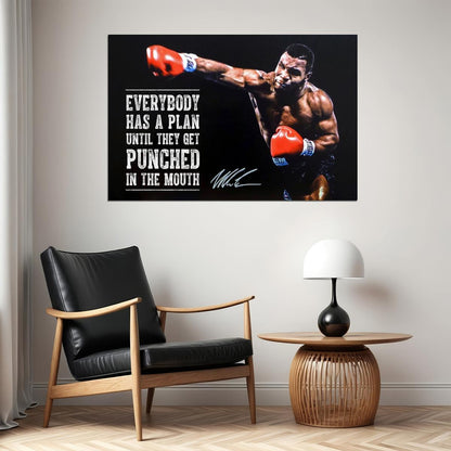 Mike Tyson Everyone Has Plan Quote Boxing Poster Motivational Sports Print Wall Art