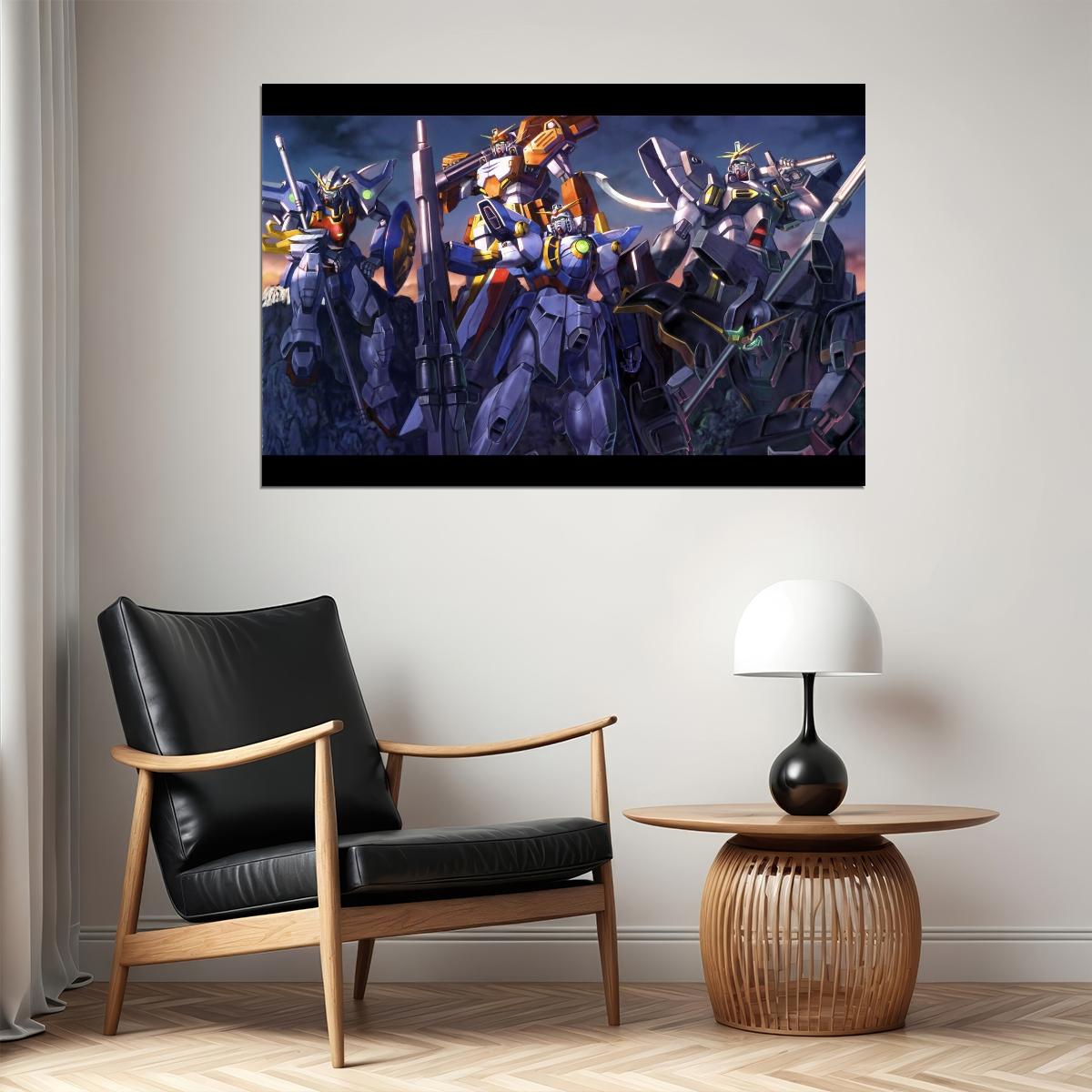 Gundam Wing Anime Poster Mecha Series Wall Art Japanese Animation Manga Print - xonomax
