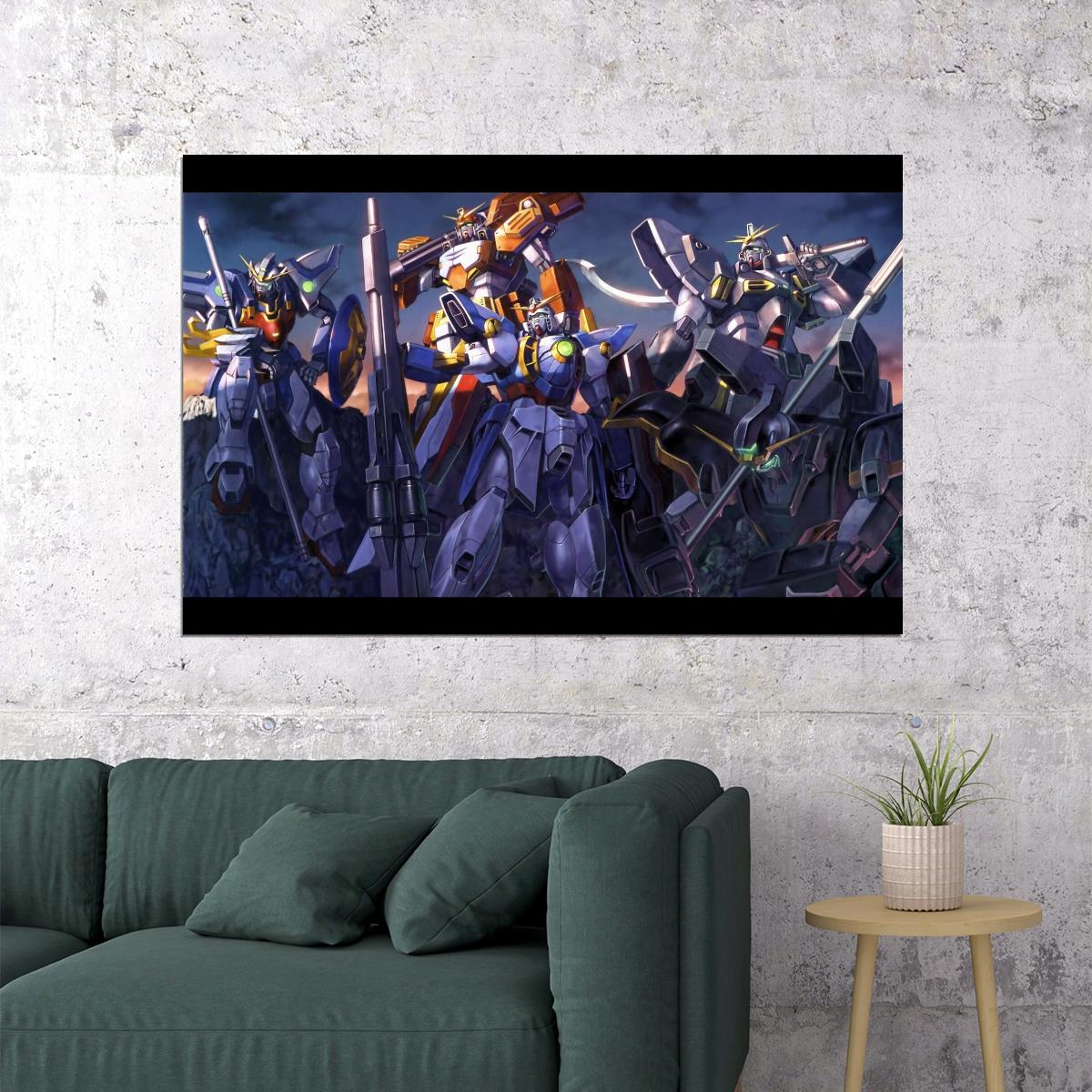 Gundam Wing Anime Poster Mecha Series Wall Art Japanese Animation Manga Print - xonomax
