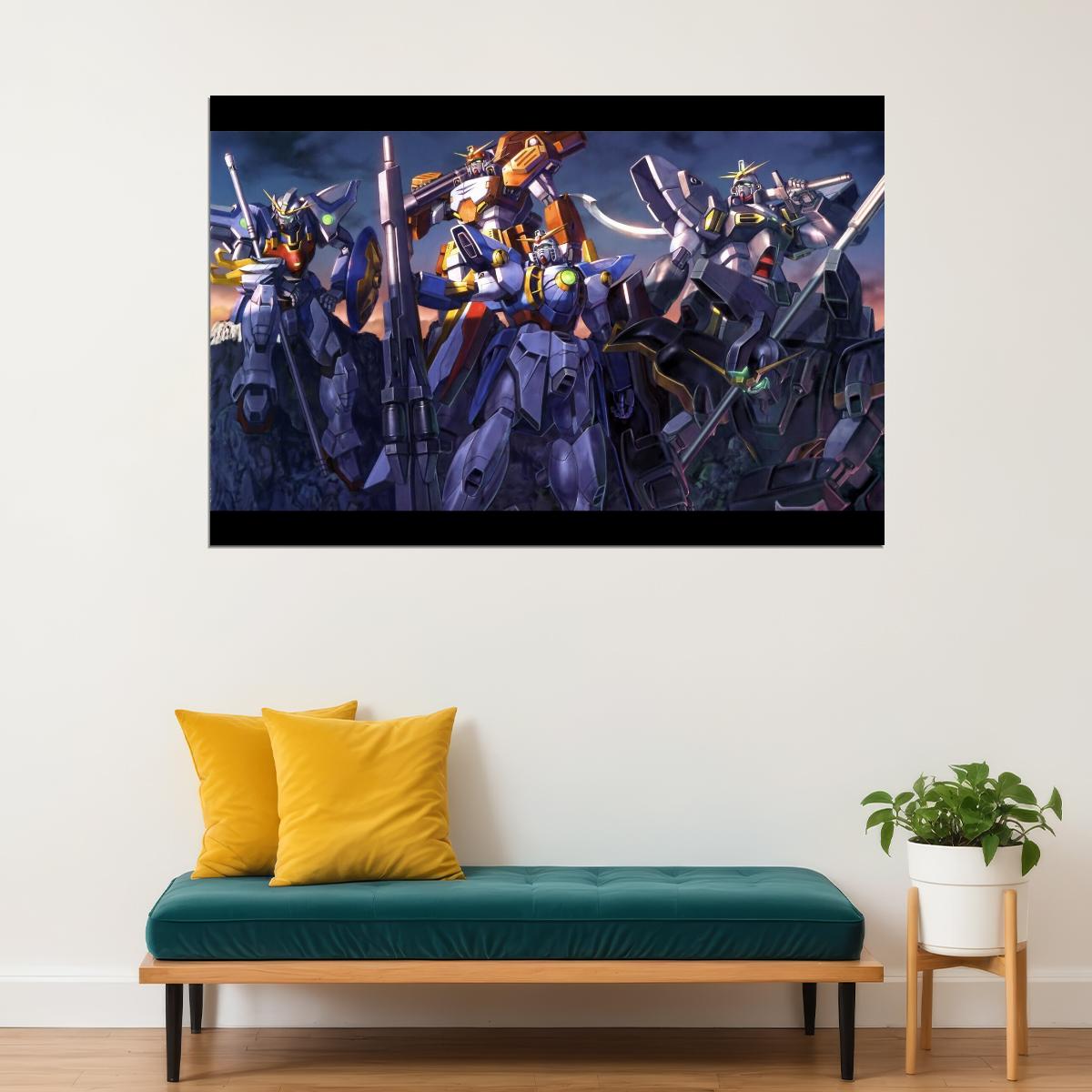 Gundam Wing Anime Poster Mecha Series Wall Art Japanese Animation Manga Print - xonomax