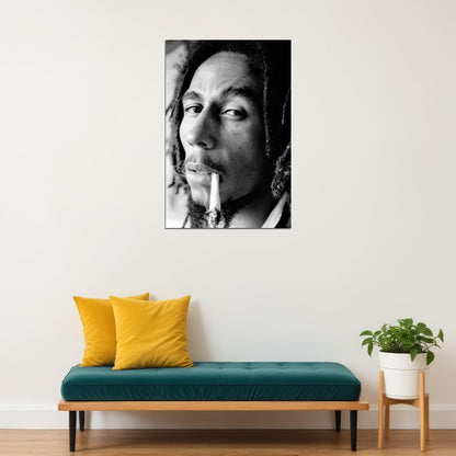 Bob Marley Poster Reggae Music Legend Wall Art Smoking Print