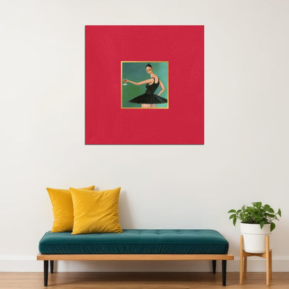 Kanye West My Beautiful Dark Twisted Fantasy Album Cover Art Music Poster Rap Wall Print