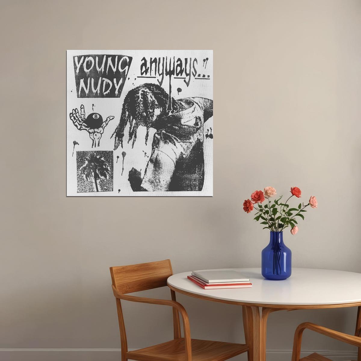 Young Nudy Anyways Album Cover Art Rapper Music Poster