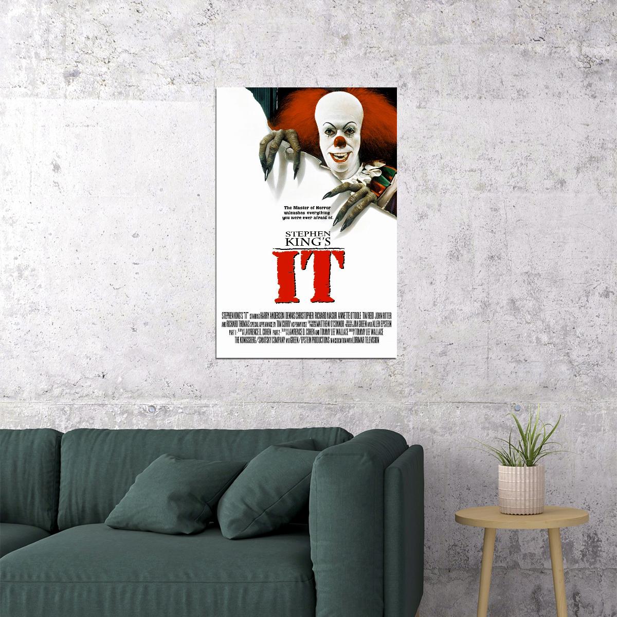 Pennywise It Movie Poster Horror Film Wall Art