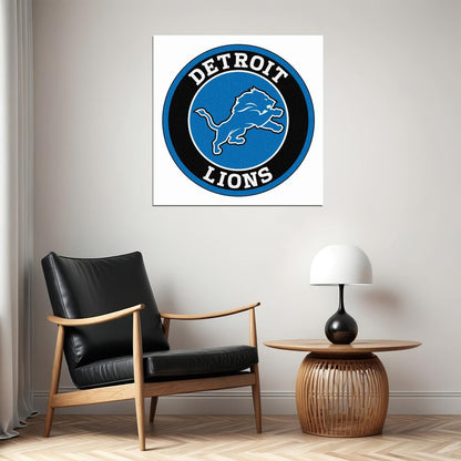 Detroit Lions Football Poster Nfl Team Logo Wall Art Sports Print
