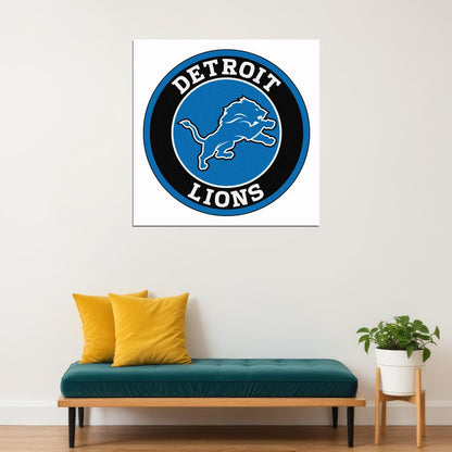 Detroit Lions Football Poster Nfl Team Logo Wall Art Sports Print