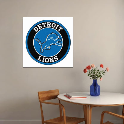 Detroit Lions Football Poster Nfl Team Logo Wall Art Sports Print