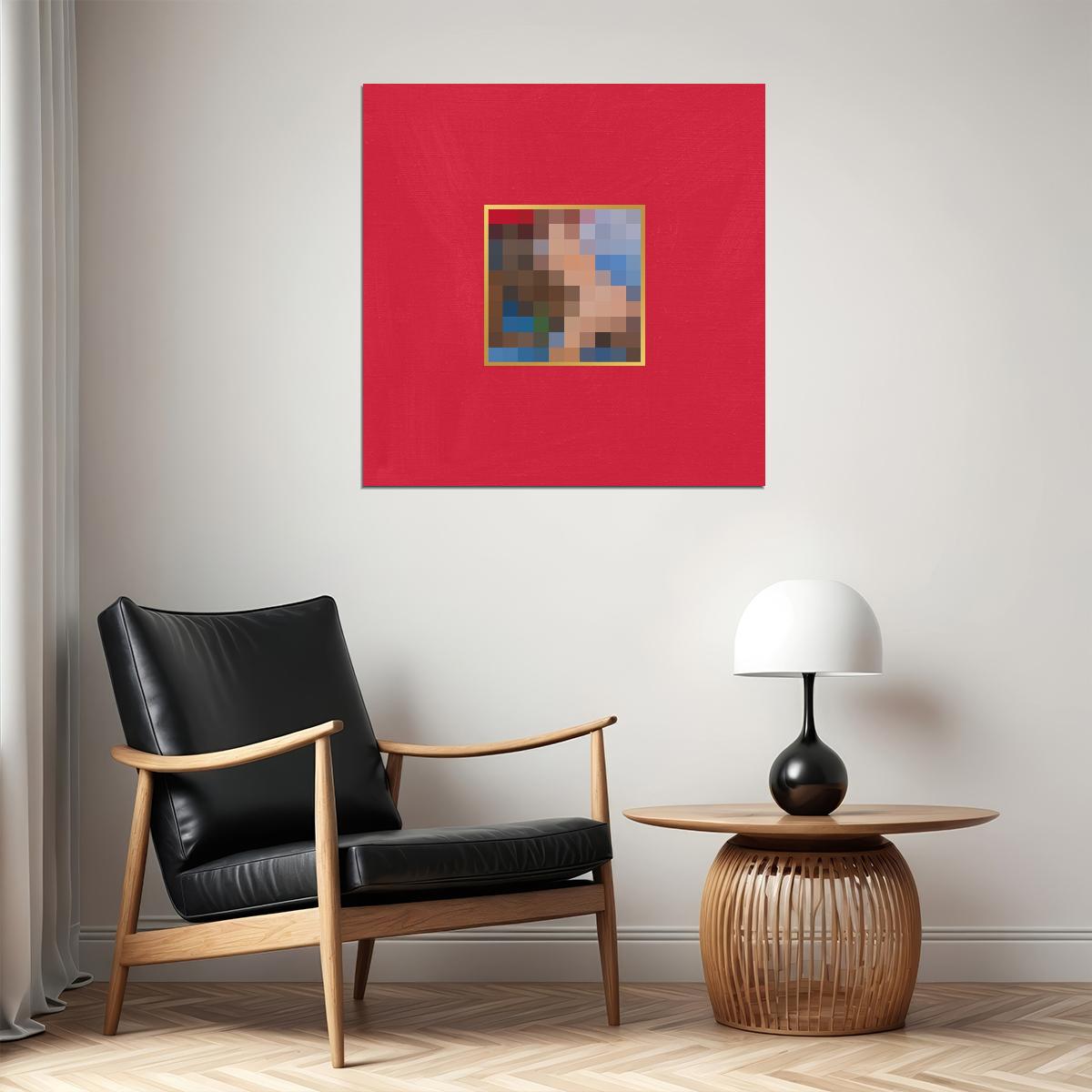 Kanye West My Beautiful Dark Twisted Fantasy Album Cover Art Music Poster Rap Wall Print