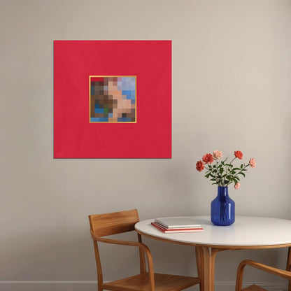 Kanye West My Beautiful Dark Twisted Fantasy Album Cover Art Music Poster Rap Wall Print