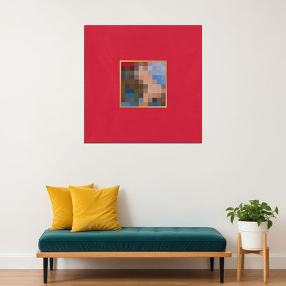 Kanye West My Beautiful Dark Twisted Fantasy Album Cover Art Music Poster Rap Wall Print