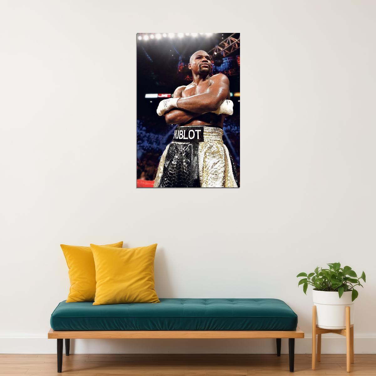 Floyd Mayweather Boxing Poster Undefeated Champion Wall Art Motivational Sports Print - xonomax