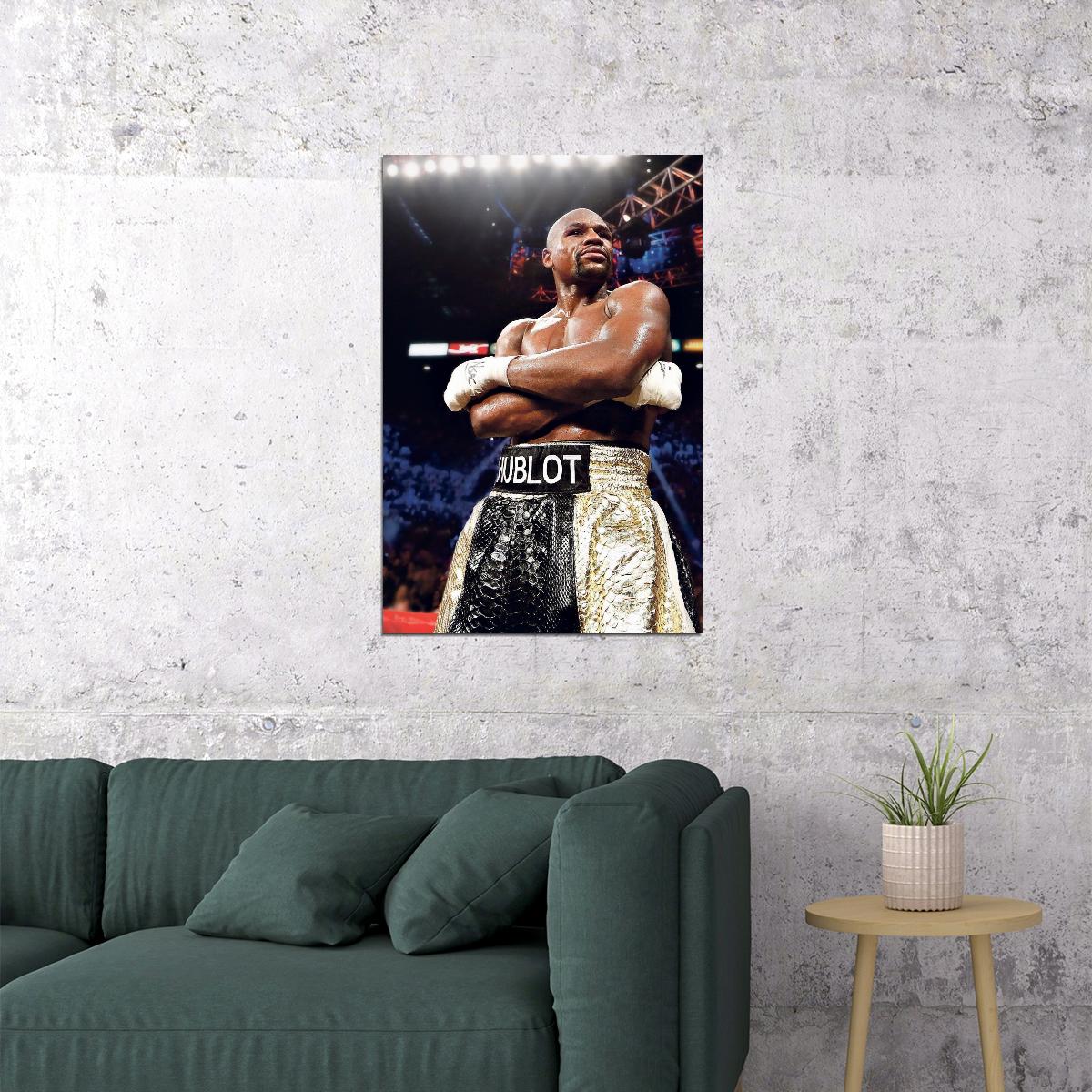Floyd Mayweather Boxing Poster Undefeated Champion Wall Art Motivational Sports Print - xonomax