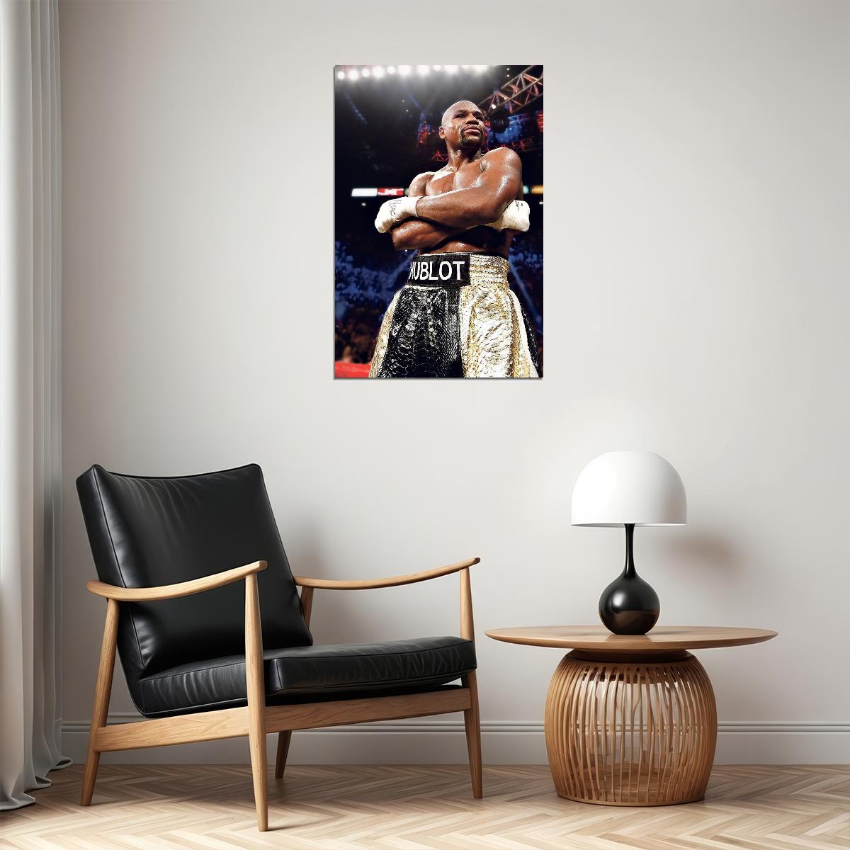 Floyd Mayweather Boxing Poster Undefeated Champion Wall Art Motivational Sports Print - xonomax
