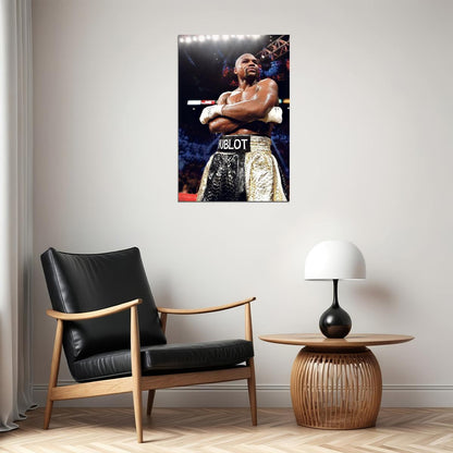 Floyd Mayweather Boxing Poster Undefeated Champion Wall Art Motivational Sports Print - xonomax