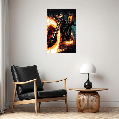 Ghost Rider Movie Poster Marvel Superhero Film Wall Art Action Print