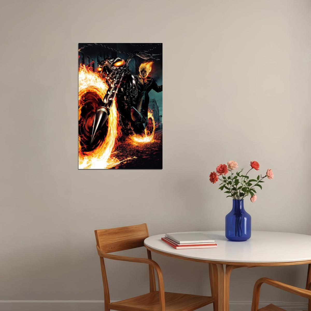 Ghost Rider Movie Poster Marvel Superhero Film Wall Art Action Print