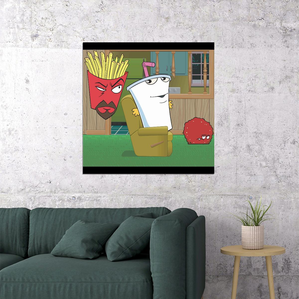 Aqua Teen Hunger Force Poster Animated Series Wall Art Adult Cartoon Print