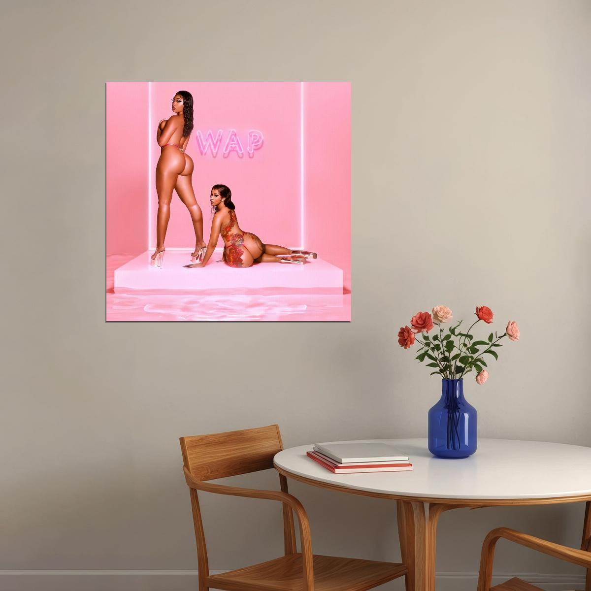 Megan Thee Stallion & Cardi B Wap Album Cover Art Music Poster Rap Wall Print