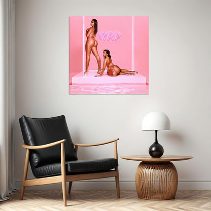 Megan Thee Stallion & Cardi B Wap Album Cover Art Music Poster Rap Wall Print