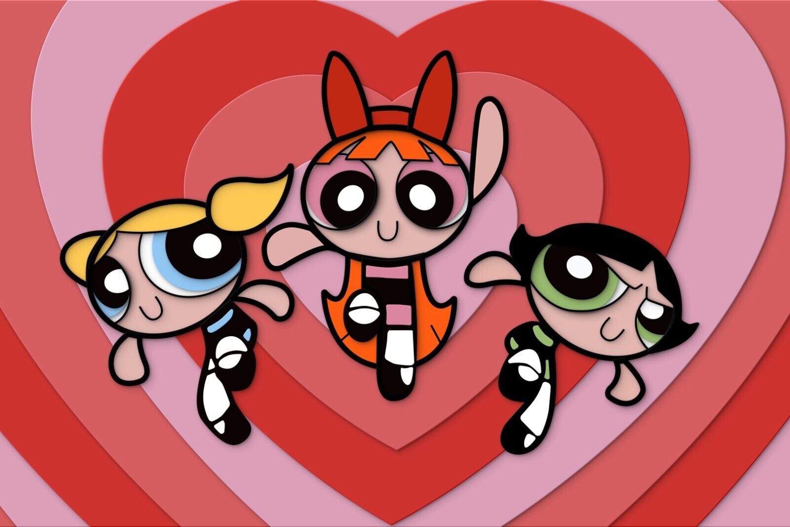 Powerpuff Girls Tv Series Poster Animated Cartoon Kids Print Wall Art - xonomax