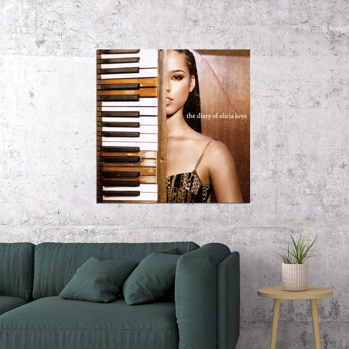 Alicia Keys The Diary Of Alicia Keys Album Cover Art R&b Music Poster Singer Music Print