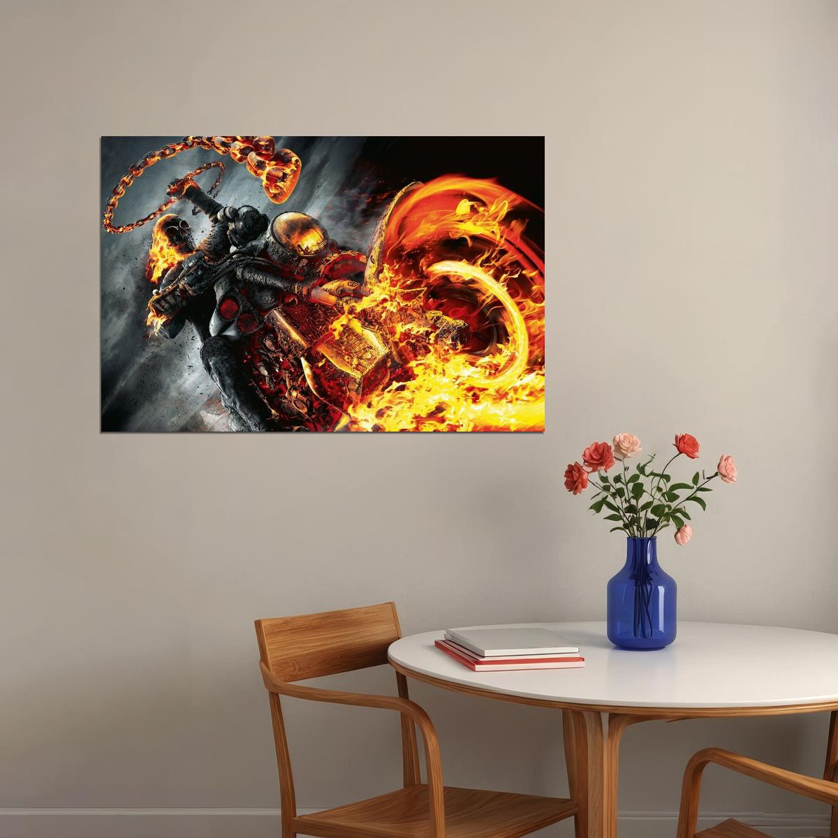 Ghost Rider Movie Poster Marvel Superhero Film Wall Art Action Print