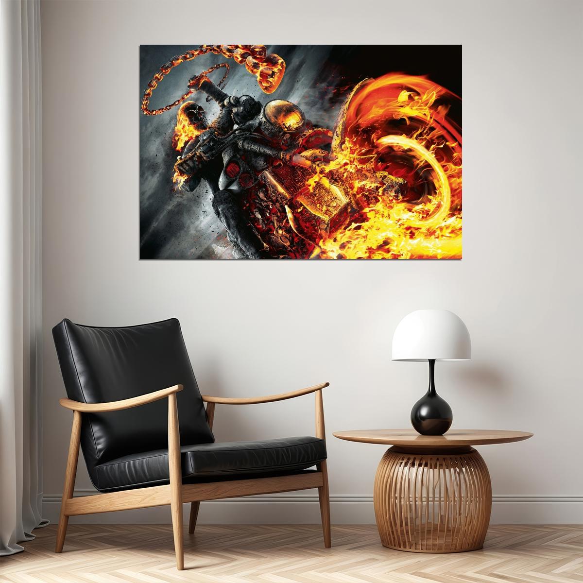 Ghost Rider Movie Poster Marvel Superhero Film Wall Art Action Print