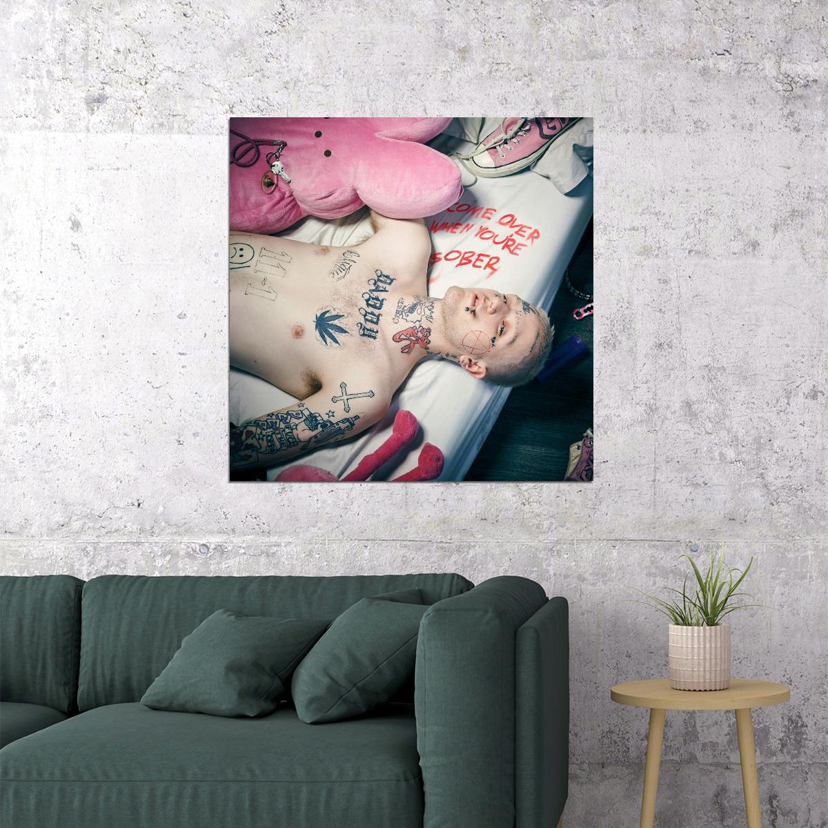 Lil Peep Come Over When You're Sober Pt. 2 Album Cover Art Rap Music Poster