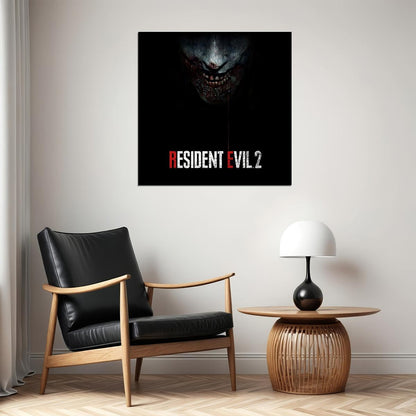 Resident Evil 2 Video Game Poster Survival Horror Gamer Wall Art Print