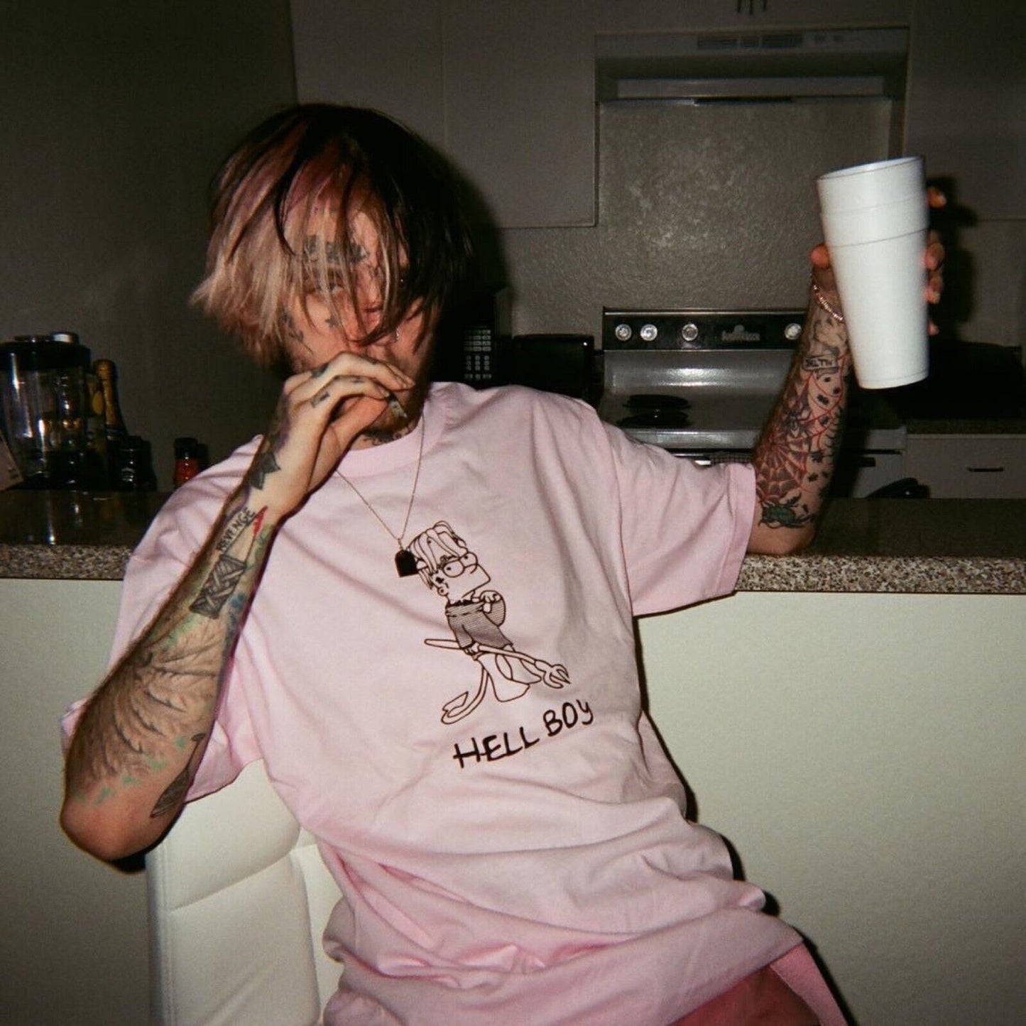 Lil Peep Bart Simpson Hellboy Album Cover Art Rap Music Poster