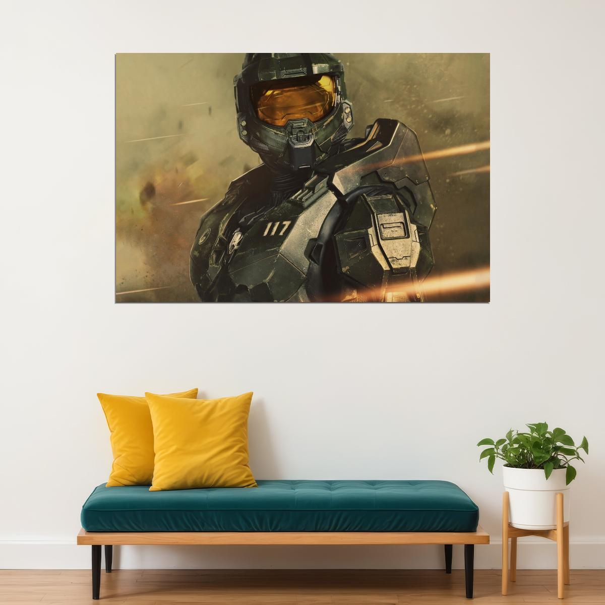 Halo Video Game Poster Sci-fi Shooter Wall Art Master Chief Print